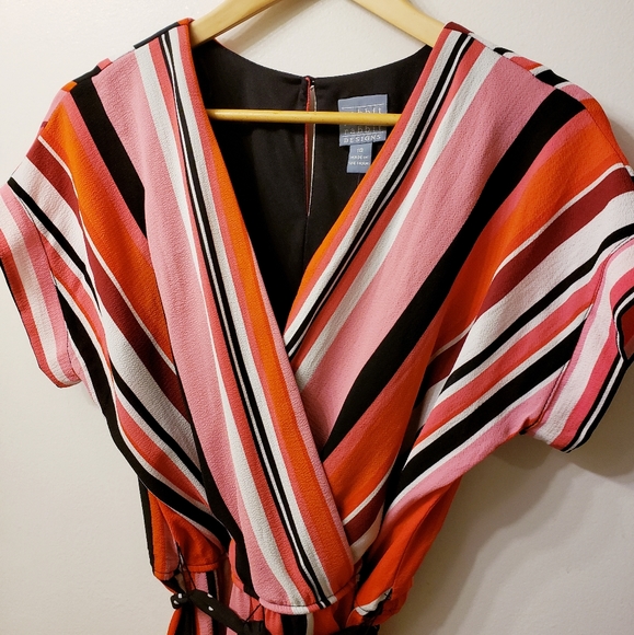 NEW Rabbit Striped Surplice Crop Jumpsuit - Picture 2 of 7